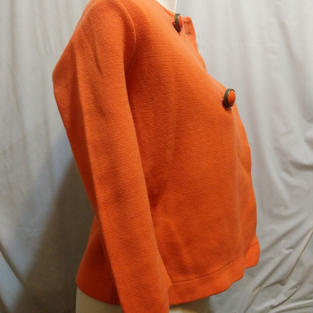 J Crew Women Orange Cardigan Small 100% Cotton